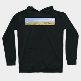 Panorama of grassy dunes along the North Sea Hoodie